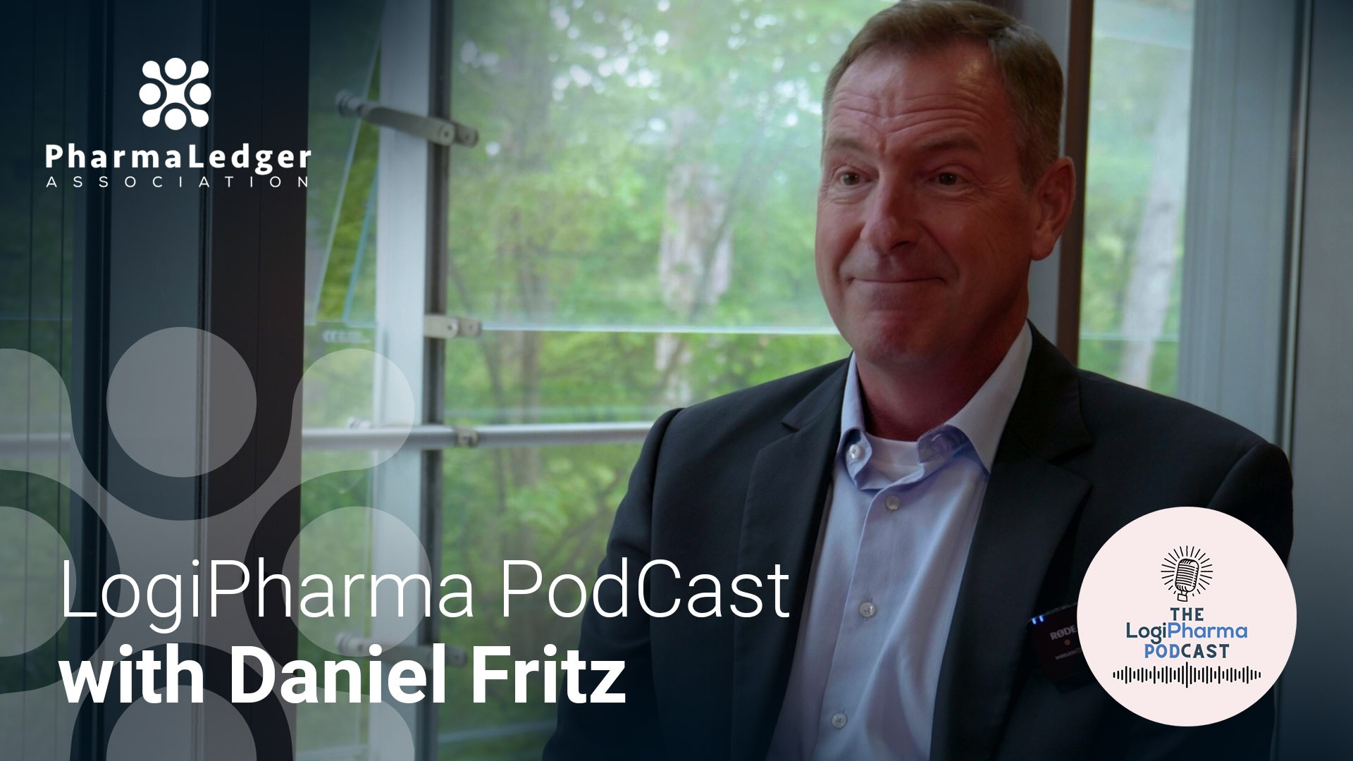 Title Image LogiPharma Podcast with former executive director of PharmaLedger, Daniel Fritz talking about our blockchain initiatives in healthcare.